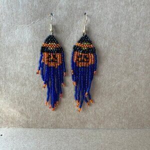 Halloween Pumpkin Beaded Earrings